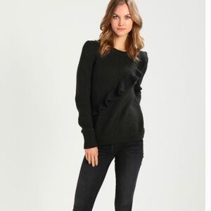 Banana Republic Ruffle Front Merino/Alpaca Sweater Size S